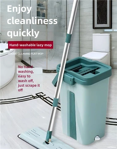 360 håndfri vaskemopp med bøtte